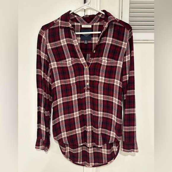 American Eagle half button pullover flannel - Picture 1 of 3